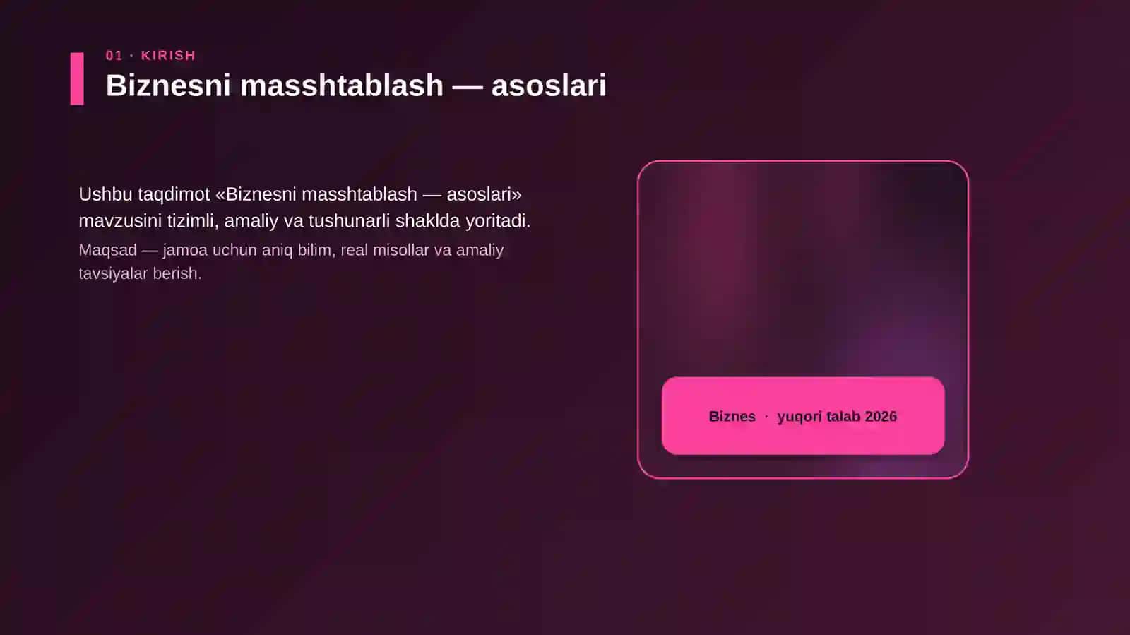 Biznesni masshtablash — asoslari 4