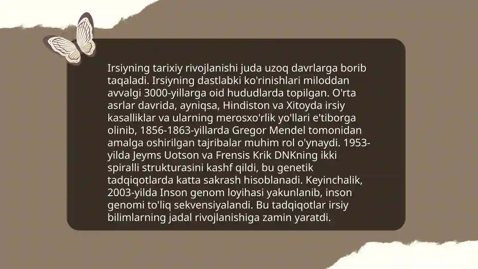 Irsiy axborot va uning o’tish yo’llari 4