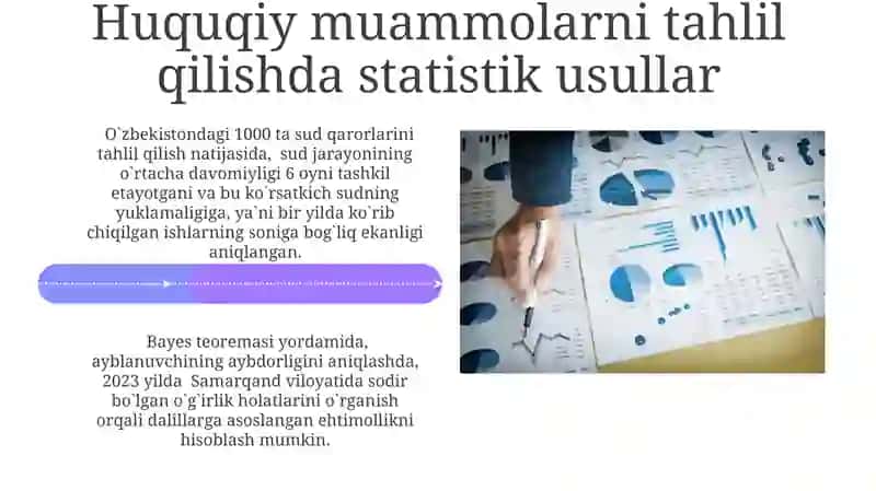 Statistik tahlil, vizuallashtirish, huquqiy muammolarni yechimini bashorat qilish 4