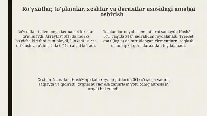 Kolleksiyalar va Iterator interfeyslariga kirish 4