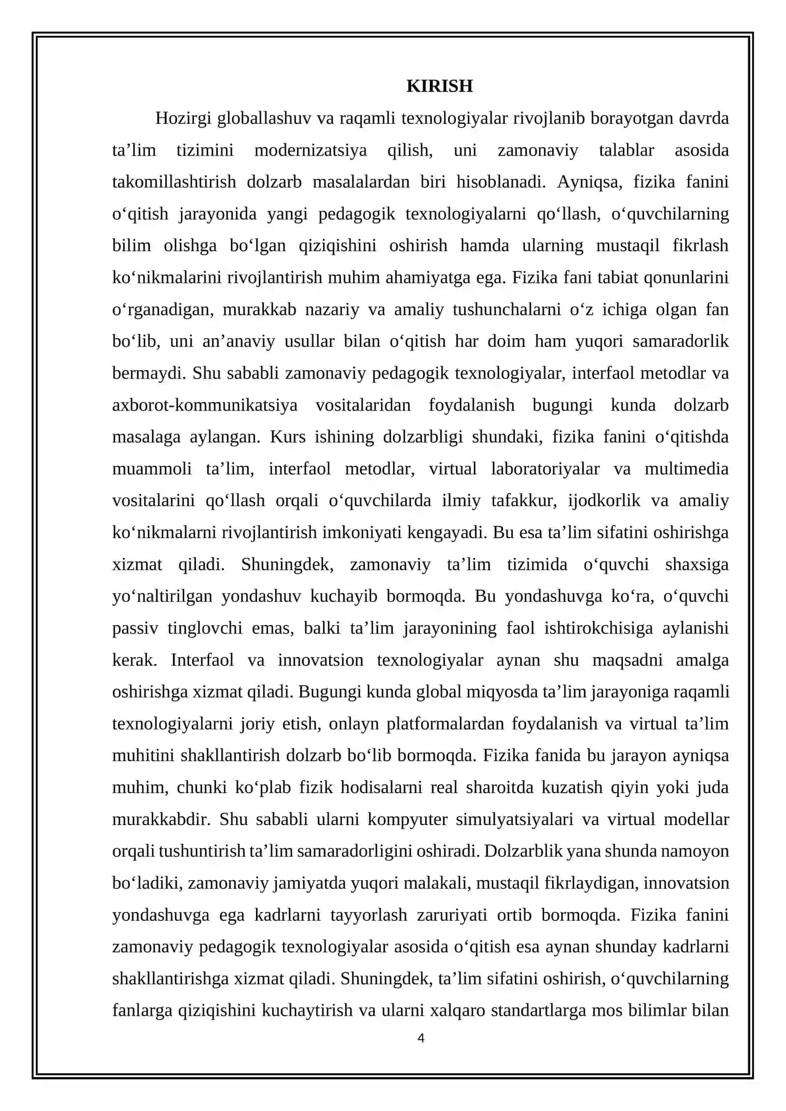 Fizika fanini o‘qitishda pedagogik texnologiyalardan foydalanish 4