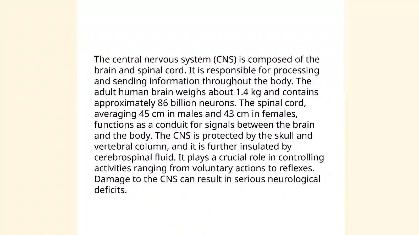 Nervous system 4