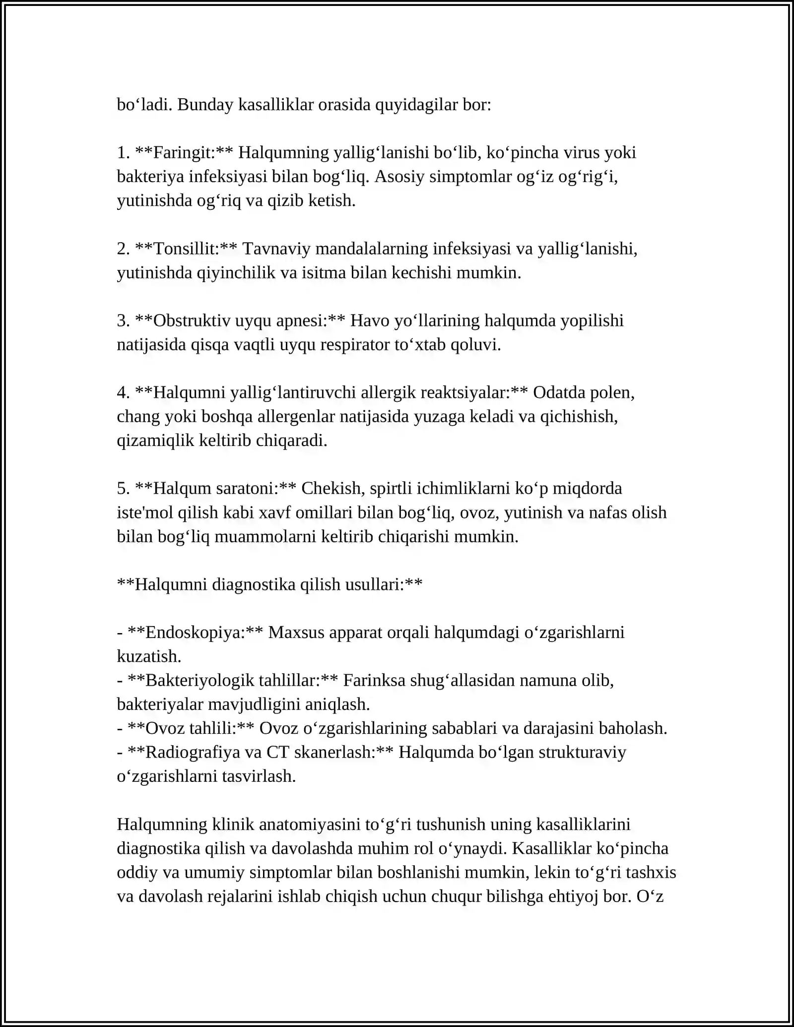 HALQUMNING HIQILDOQ TRAXEYA BRONXLAR VA QIZILOʻNGACHNING KLINIK ANATOMYASI 4