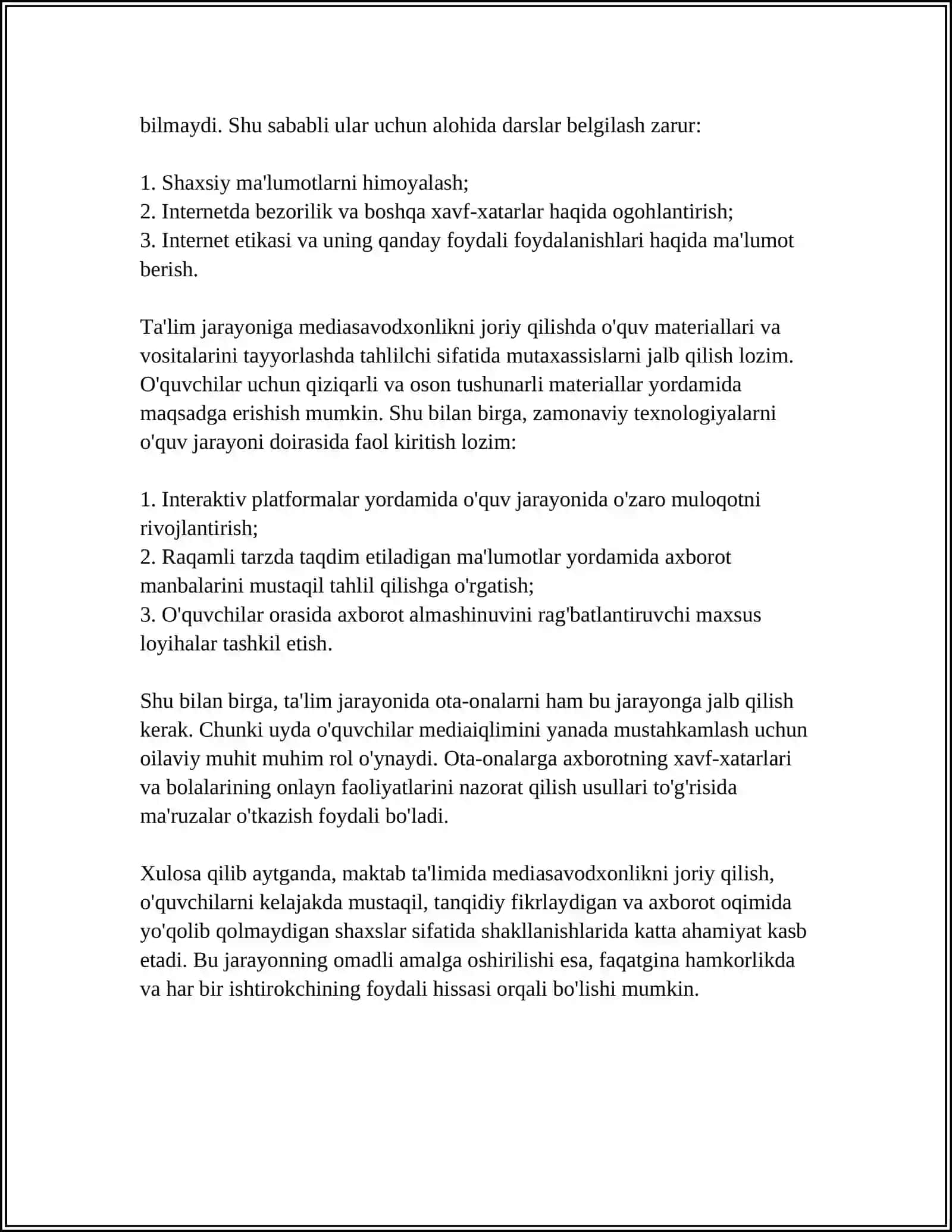MEDIASAVODXONLIKNI RIVOJLANTIRISH YOLLARI 4