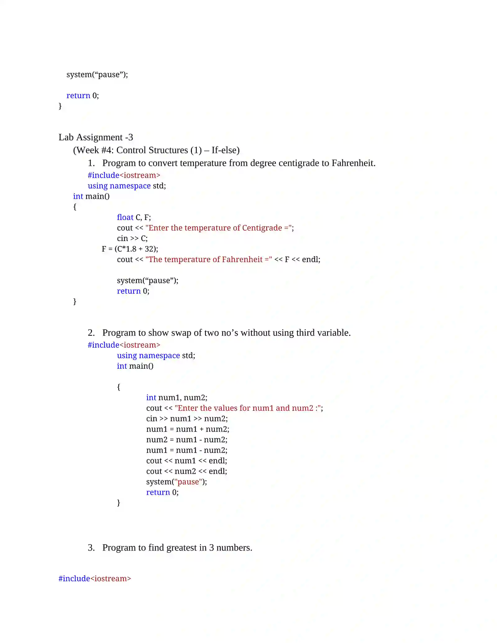 Practical Lab Assignments – Object Oriented Programming 1 4