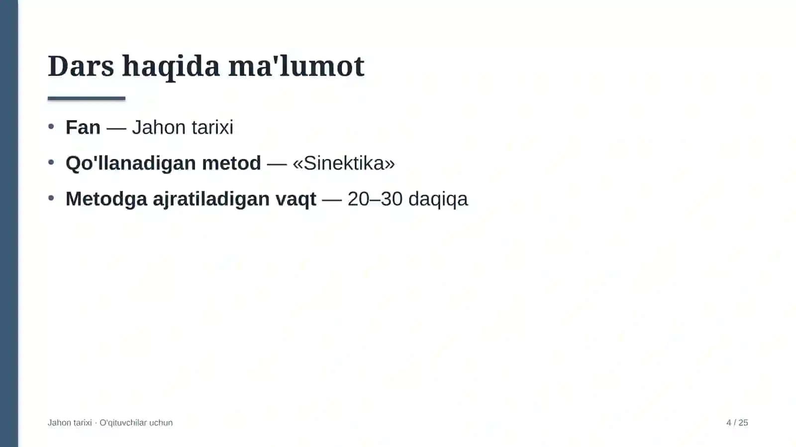 jahon tarixi darslarida sinektika metodidan foydalanish 2334 4