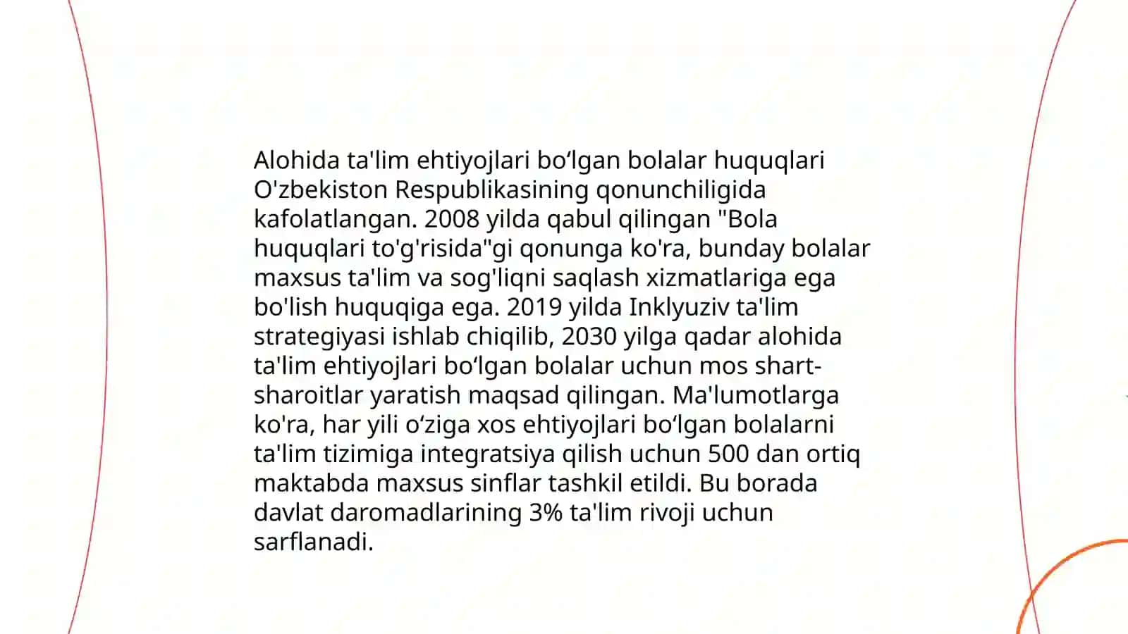 Bolalarning bilim olish huquqi inklyuziv oʻqitish 4
