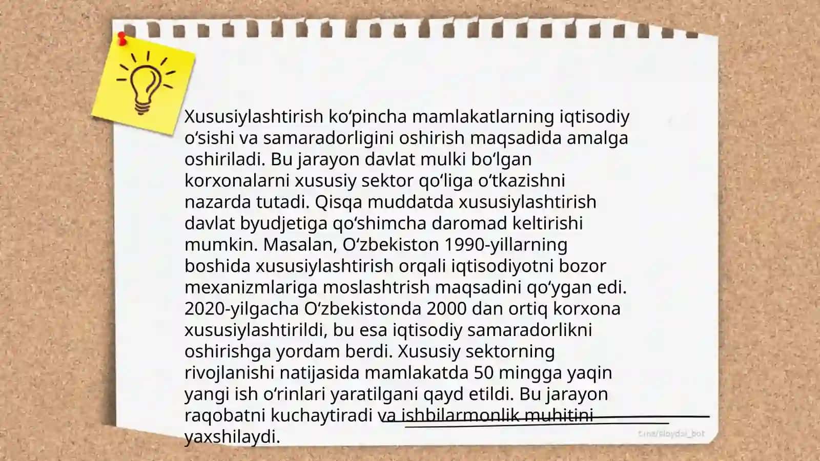 O'zbekistonda mulkni davlat tasarrufidan chiqarish va xususiylashtirish maqsadi yoʼllari va usullarini 4