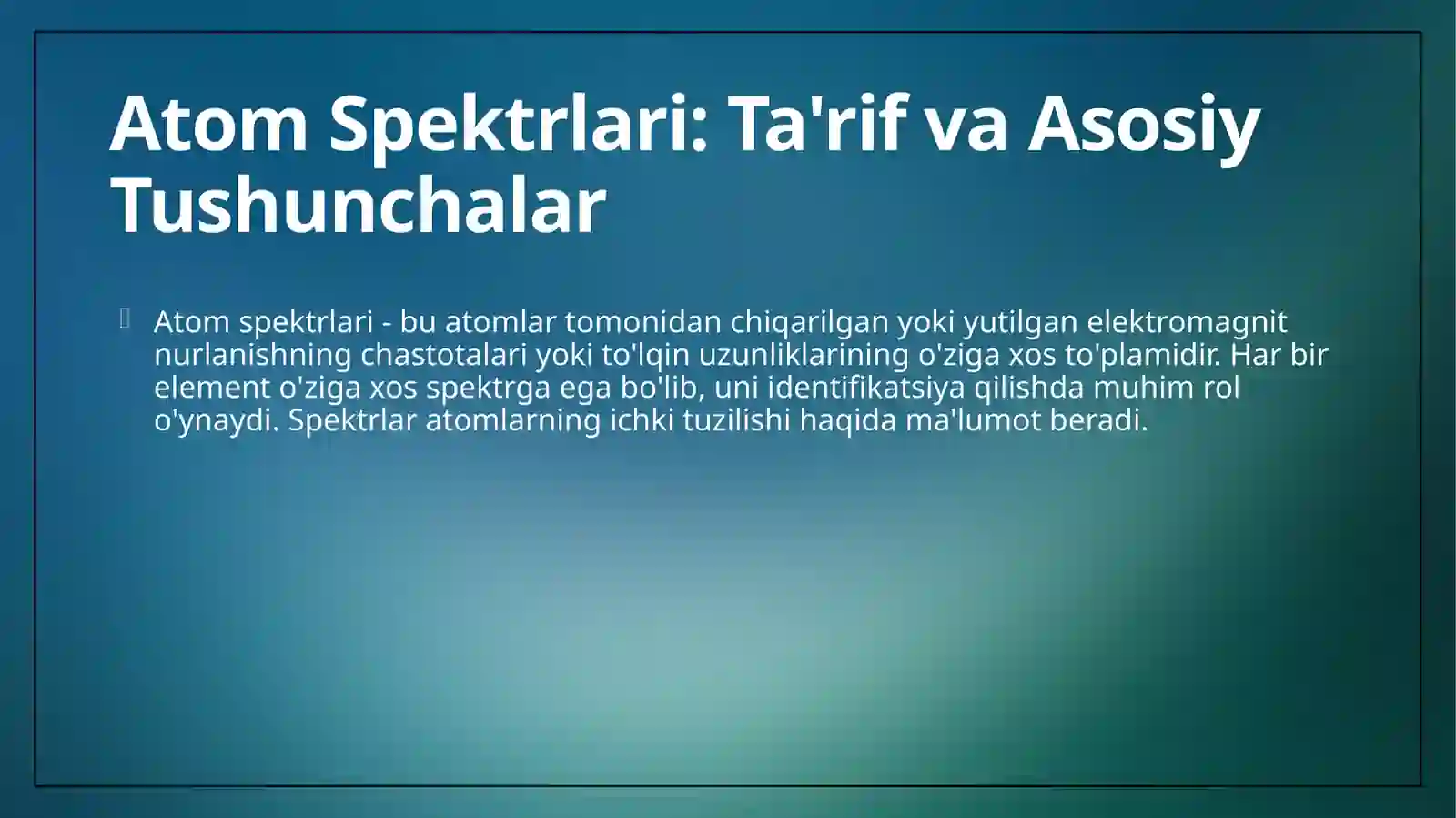 Atomning chiziqli spektrlari 4
