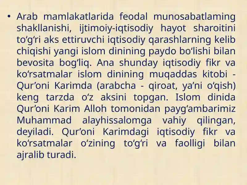 Arab-islom mutafakkirlari iqtisodiy fikrlari 4