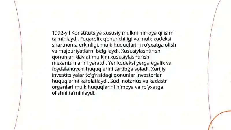Iqtisodiy islohotlar, xususiy mulkchilikni shakillanishi, Oʻzbekistonda bozor munosabatining rivojlanishi 4