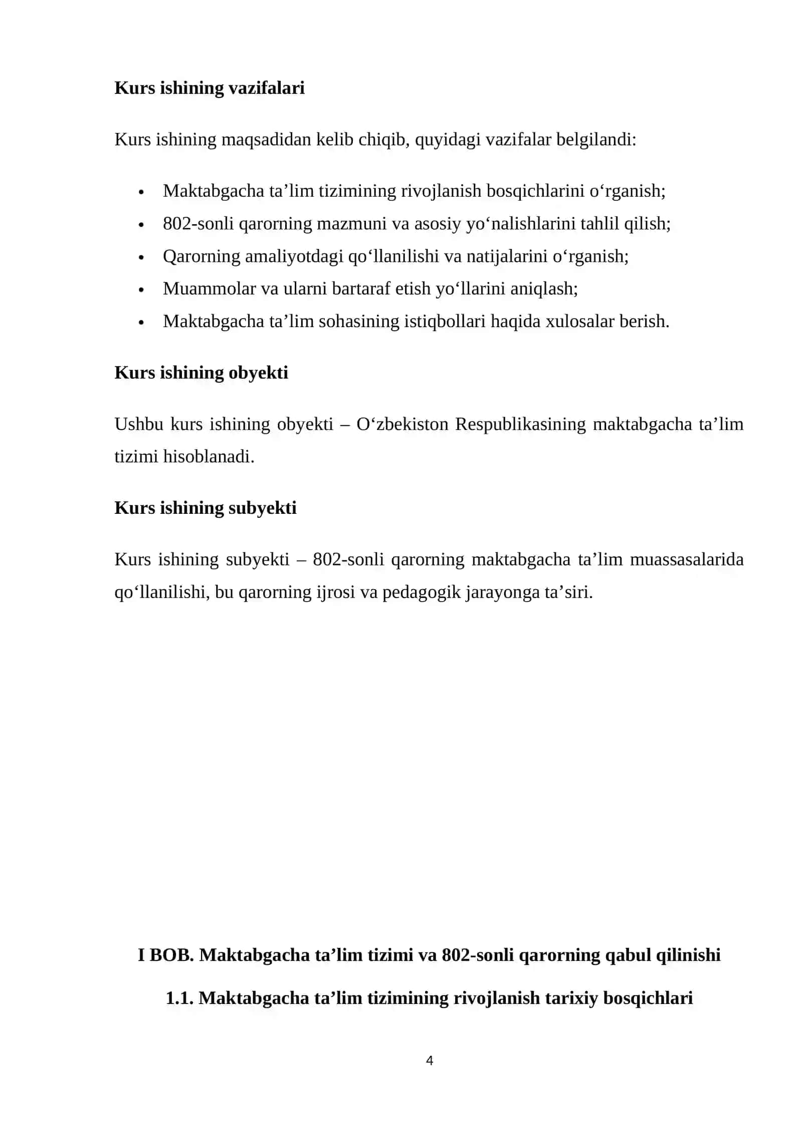 KURS ISHI: Maktabgacha ta'limda 802 chi qarorning qo'llanilishi 4