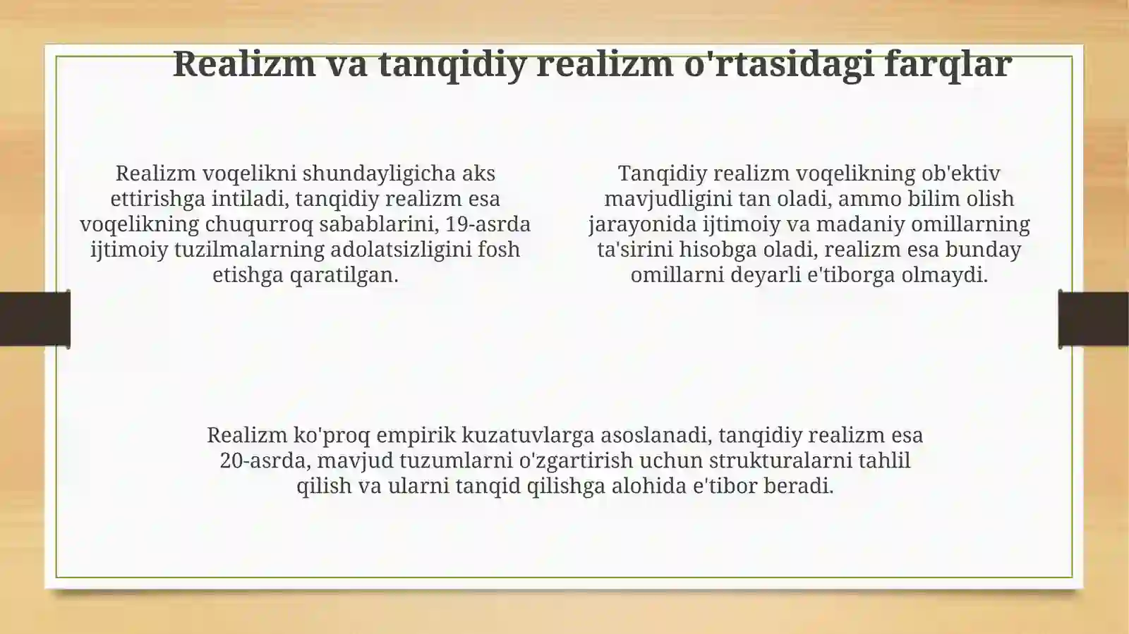 Realizm va Tanqidiy Realizm 4