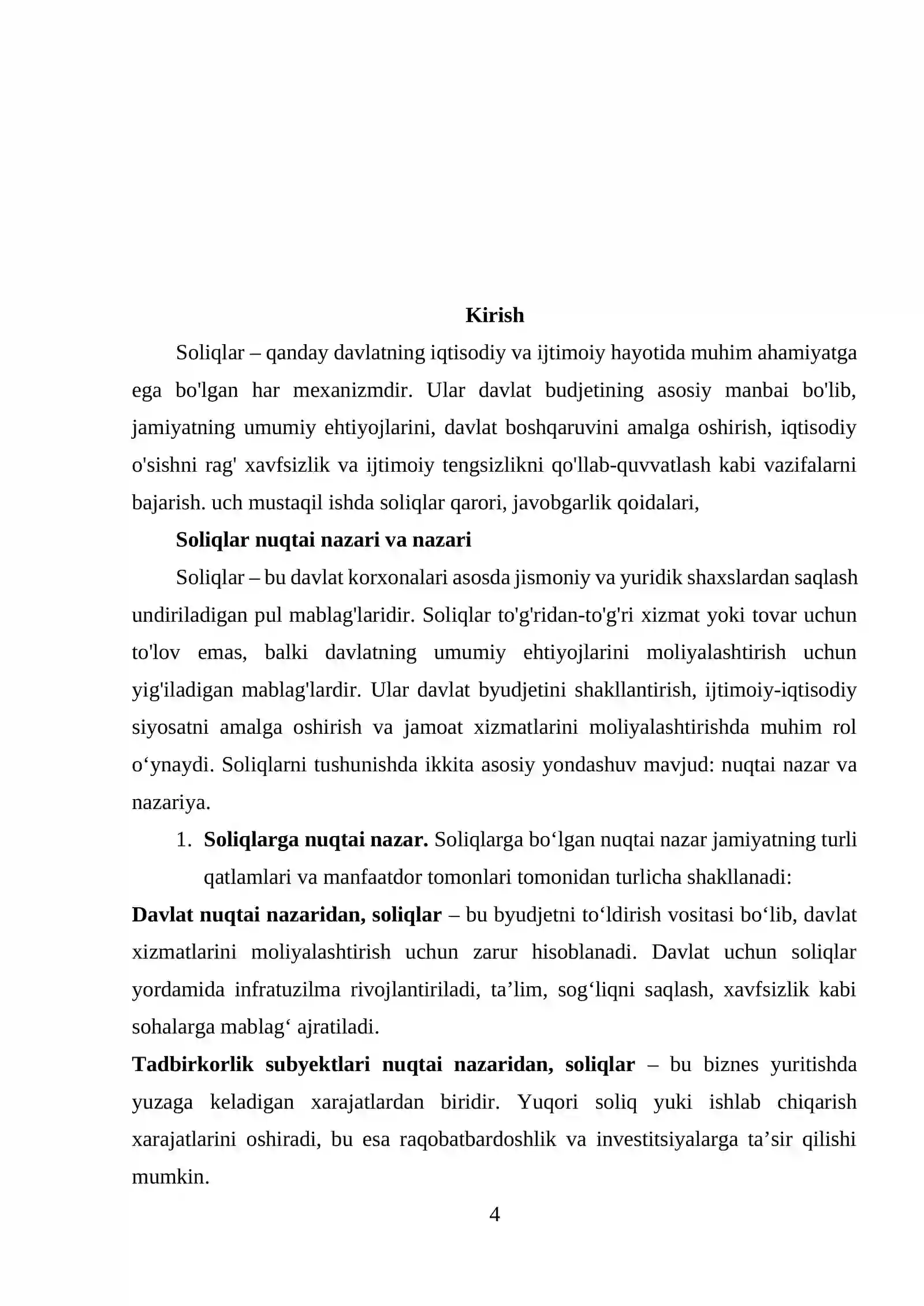 Soliqlar, ularning vazifalari va turlari 4