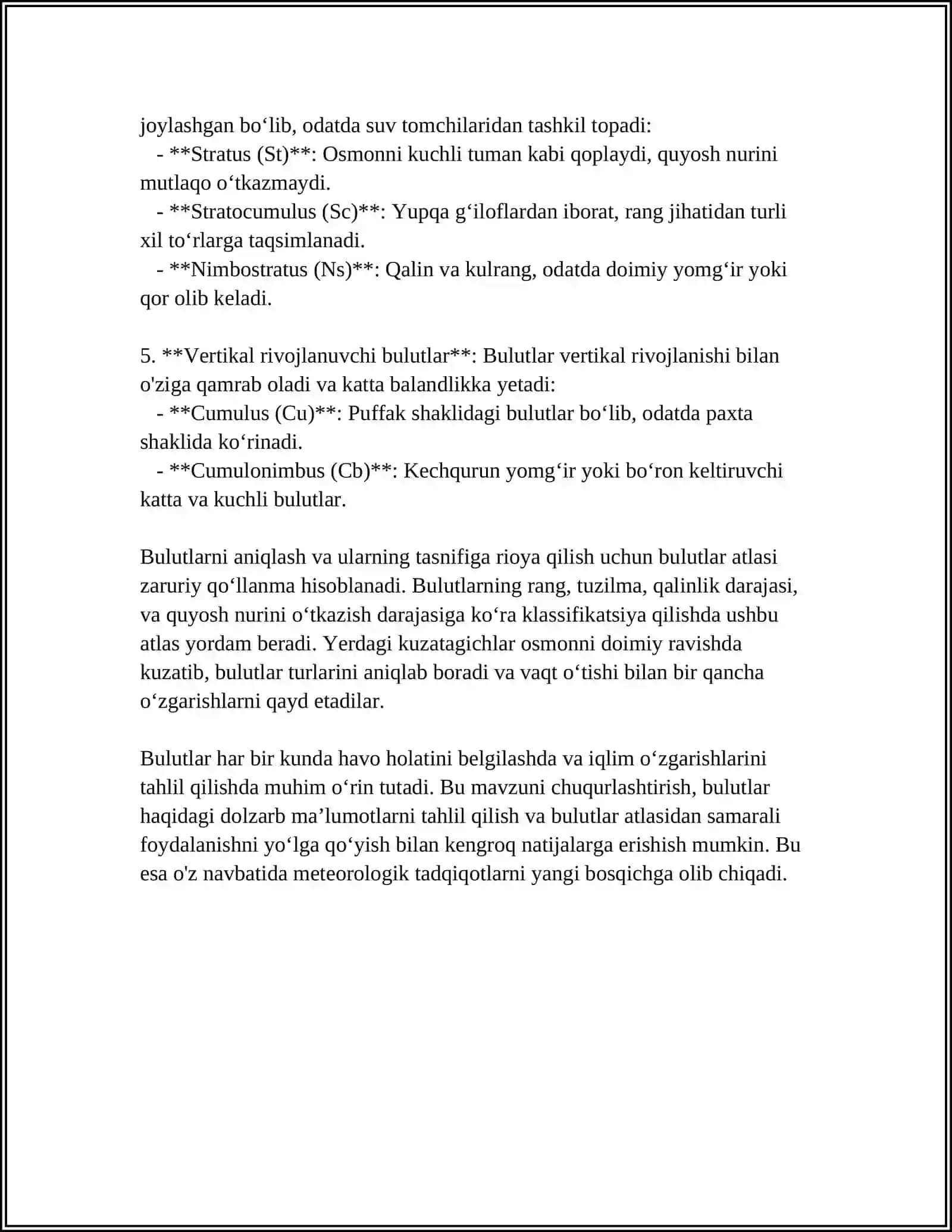 BULUTLAR ATLASI BILAN ISHLASH 4