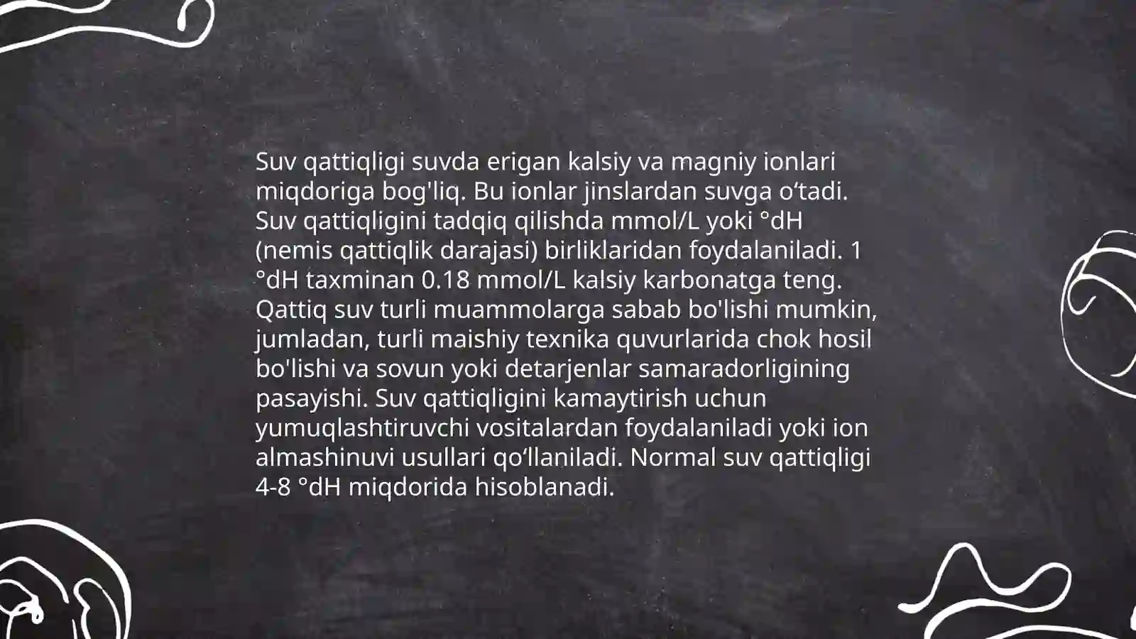 Suvning qattiqligi va uni yoʻqotish usullari 4