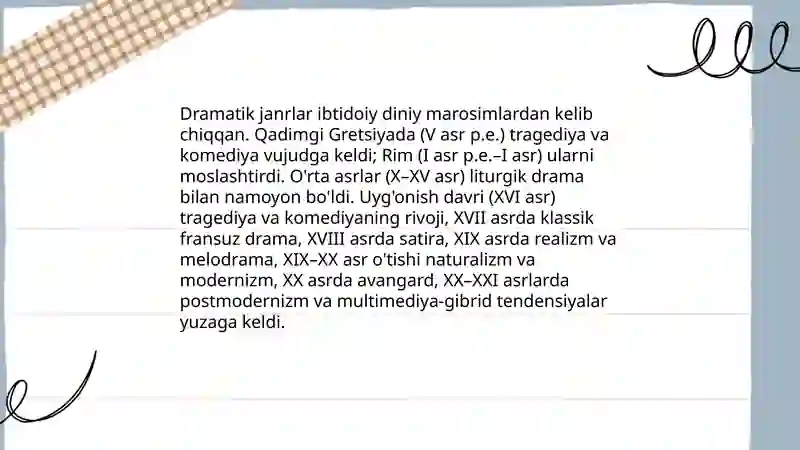 Dramatik tur va uning janrlari 4
