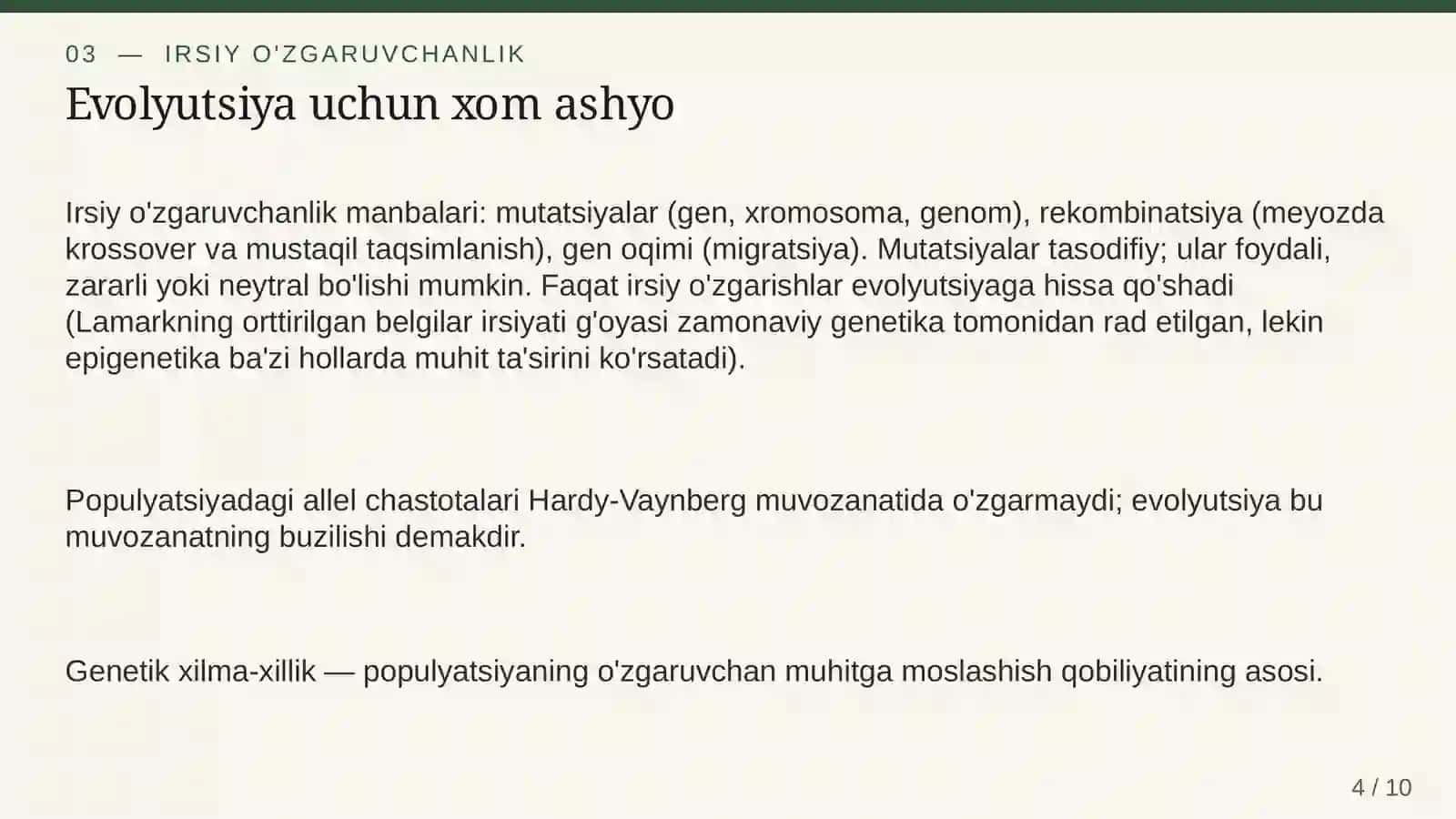 Evolyutsiya va tabiiy tanlanish 4