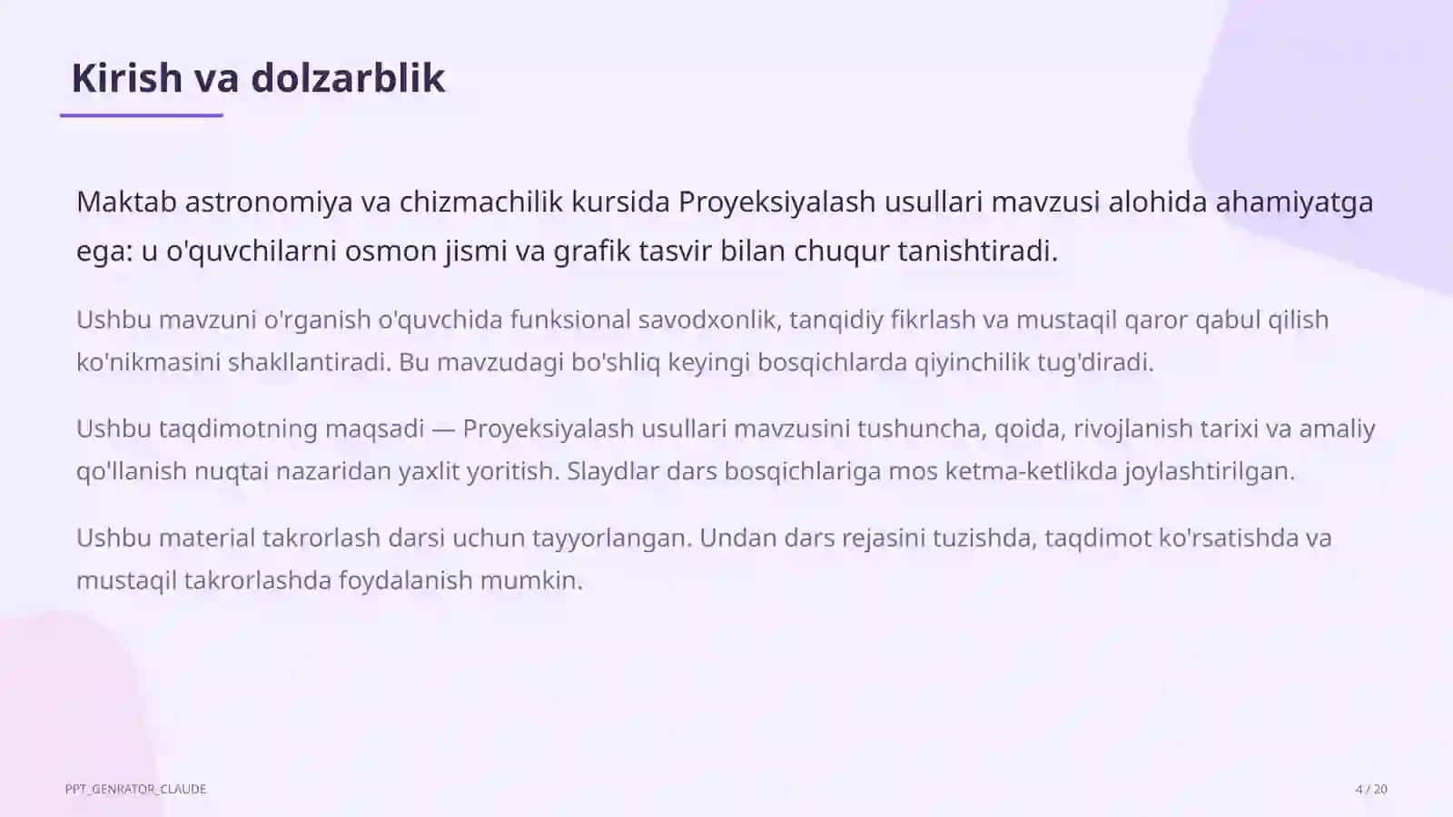 Proyeksiyalash usullari (8-sinf) 4