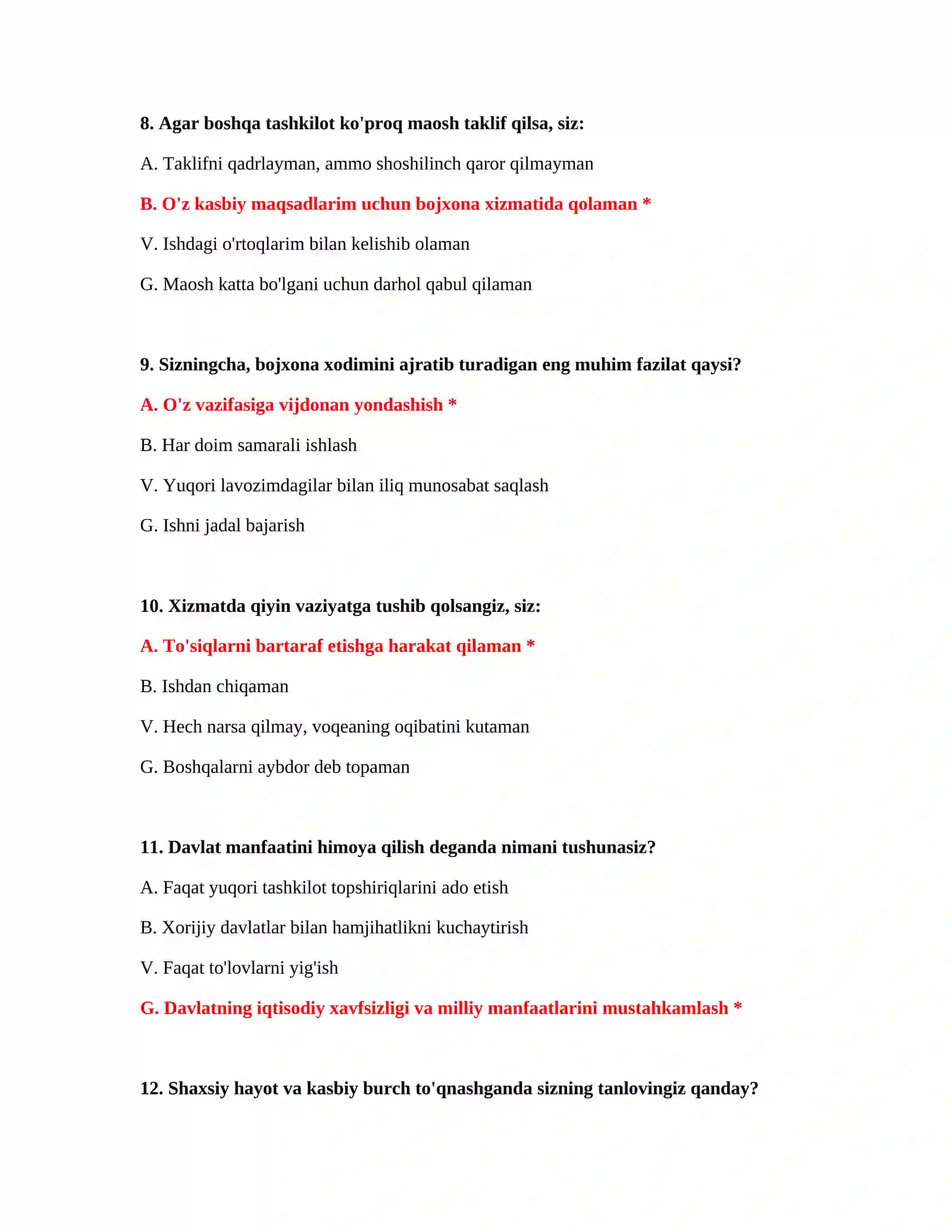 Bojxona ekspertizasi test savollari 4