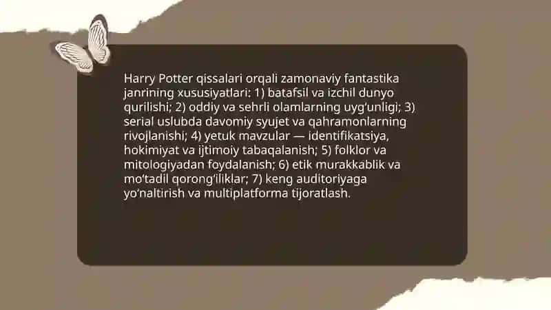 Zamonaviy ingliz fantastik adabiyoti. J.K.Rouling ijodi misolida 4