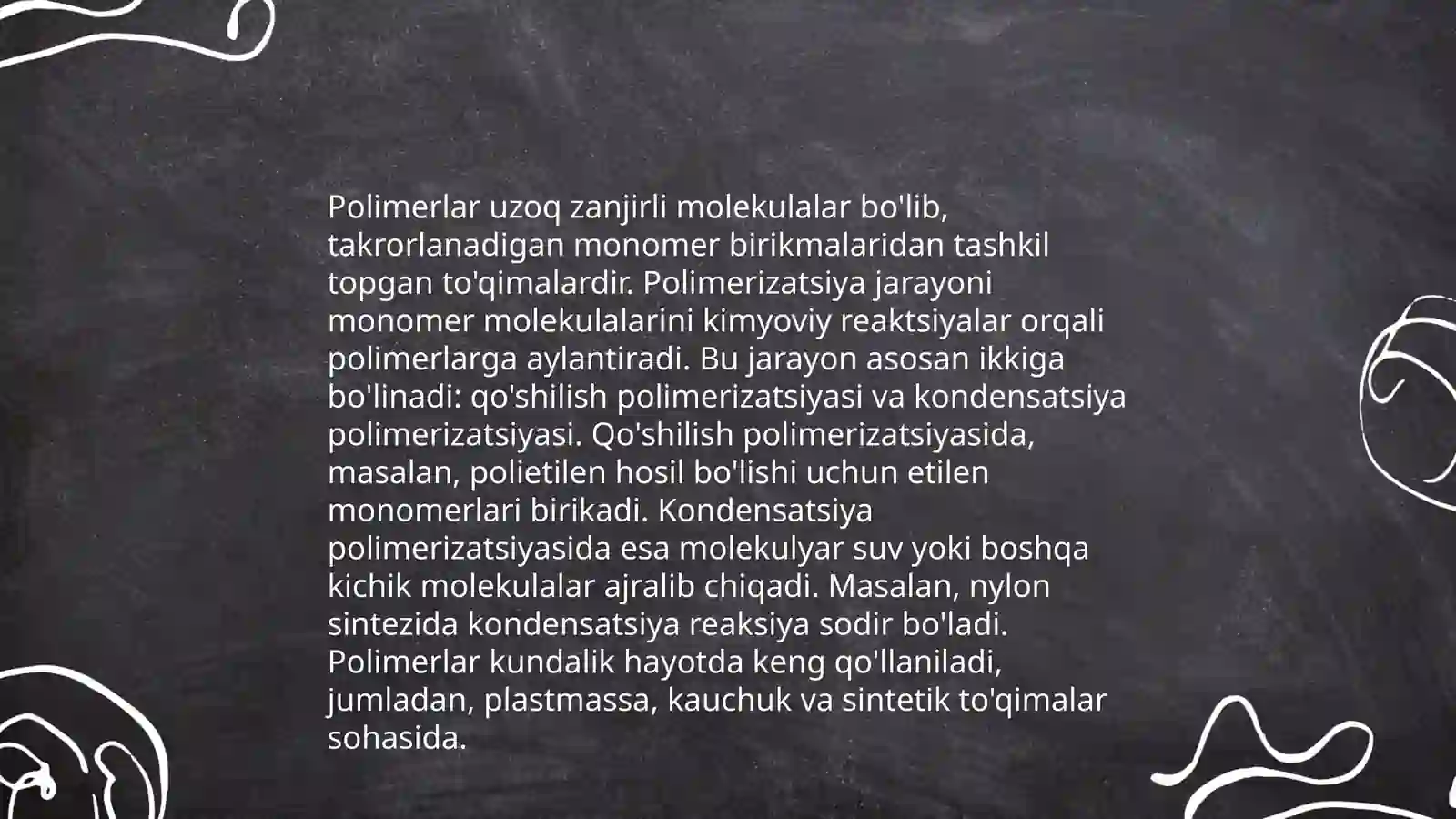 Yuqori molekulyar birikmalar 4