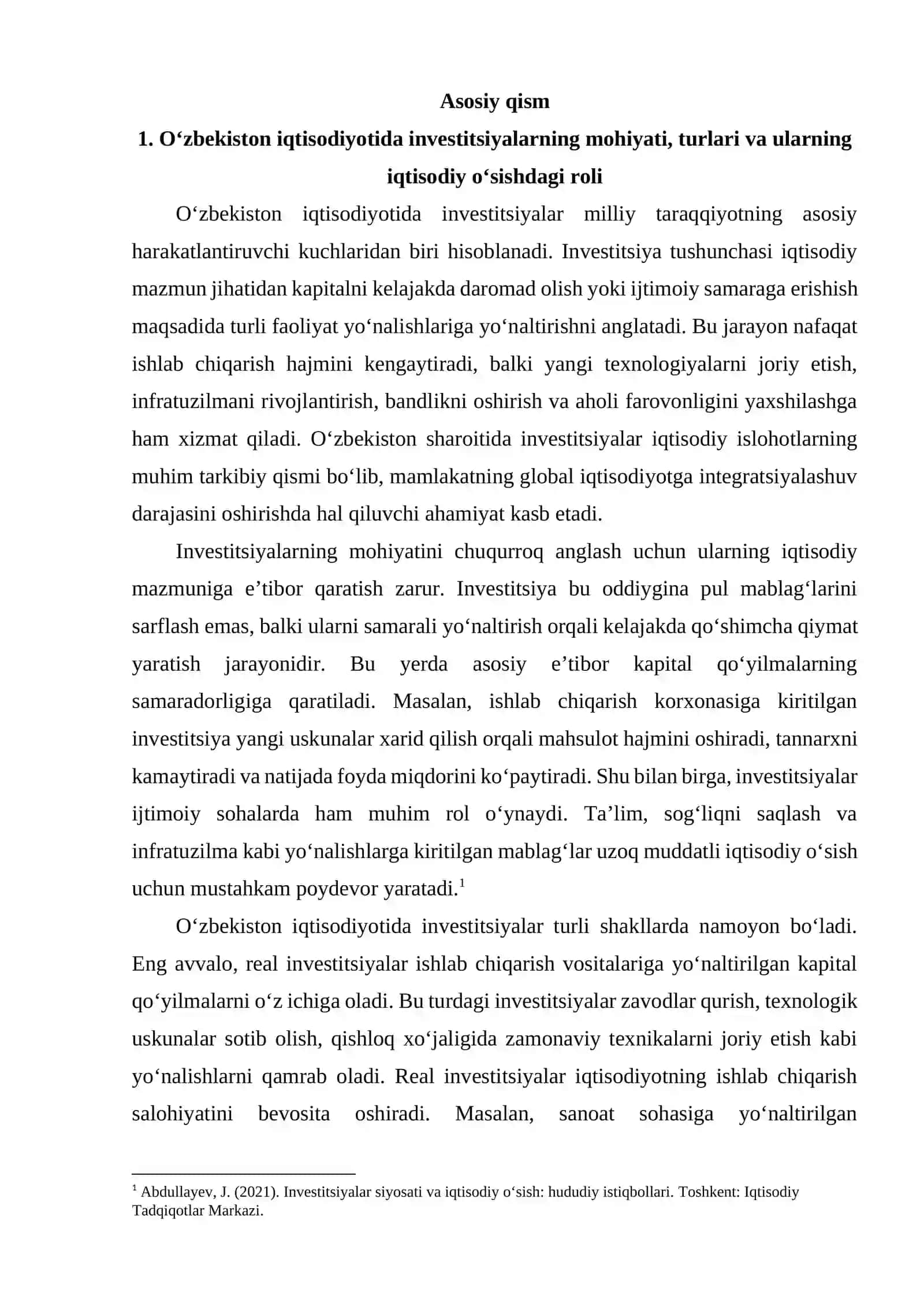 O‘zbekiston iqtisodiyotida investitsiyalar va kapital to‘lanishi dinamikasi 4