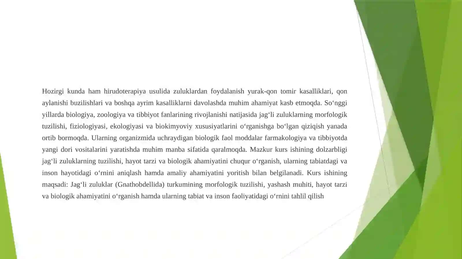 Jag‘lizuluklar (Gnathobdellida) turkumining tuzilishi, hayot tarzi va biologik ahamiyati 4