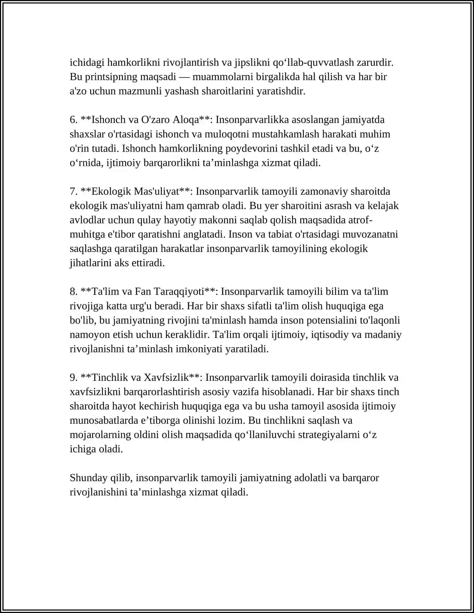 Insonparvarlik tamoyilining mohiyati va asosiy printsiplari 4