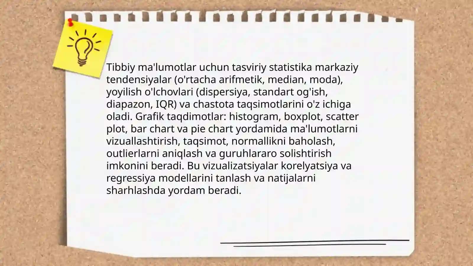 Tibbiy -biologik masalalarni yechishda matematik statistikadan foydalanish, korellatsiyon boglanishlar va regressiya tenglamasi 4