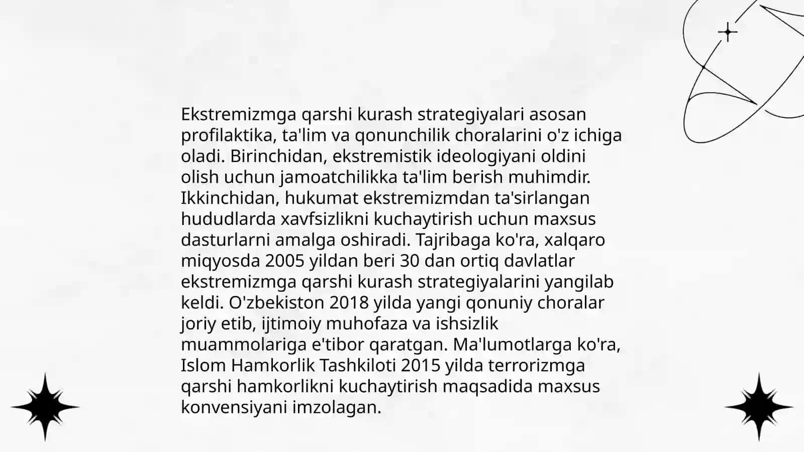 Hozirgi dunyoda terrorizim eksteremizim va diniy tahdidlar moslashu va mafkuravi kurash 4