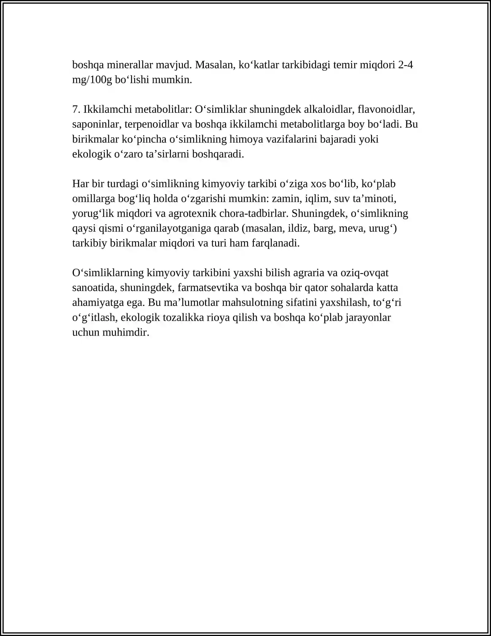 MUSTAQIL ISH Mavzu: HUJAYRANING KIMYOVIY TARKIBI 4