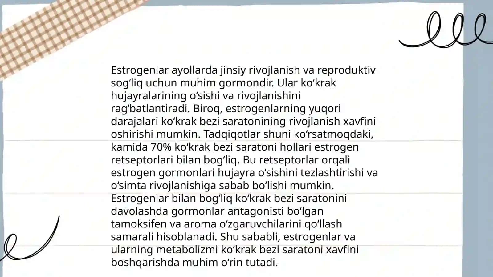 Ko'krak bez saratoni kasalliklari va ularning davolash usullari(bioximiya fanidan) 4