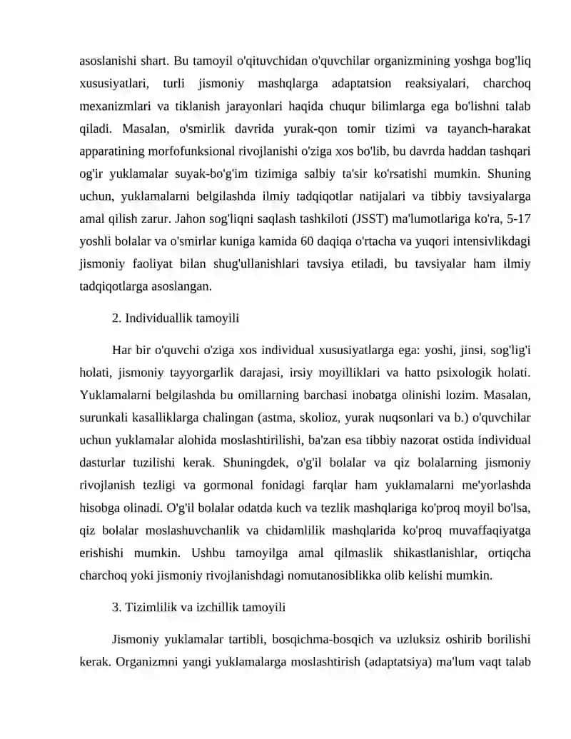 Jismoniy Tarbiya Darslarida Yuklamalarni Me'yorlashning Gigiyenik Asoslari Jismoniy Mashqlar Fiziologiyasi FANINING MAQSADI HAMDA VAZIFALARI 4