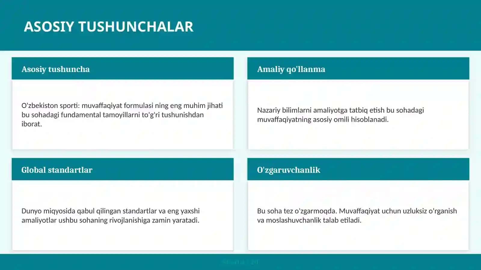O'ZBEKISTON SPORTI: MUVAFFAQIYAT FORMULASI 4