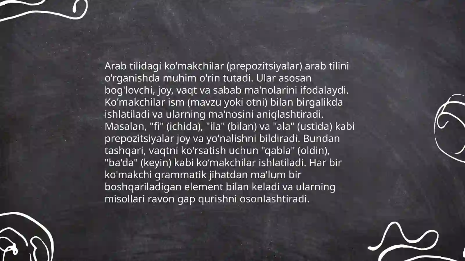 Arab tilida ko'makchilar 4