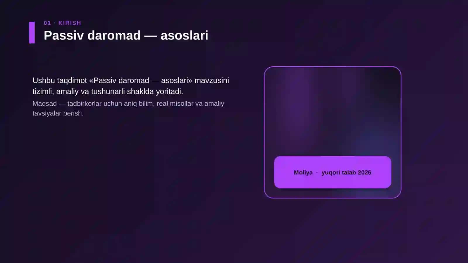 Passiv daromad — asoslari 4