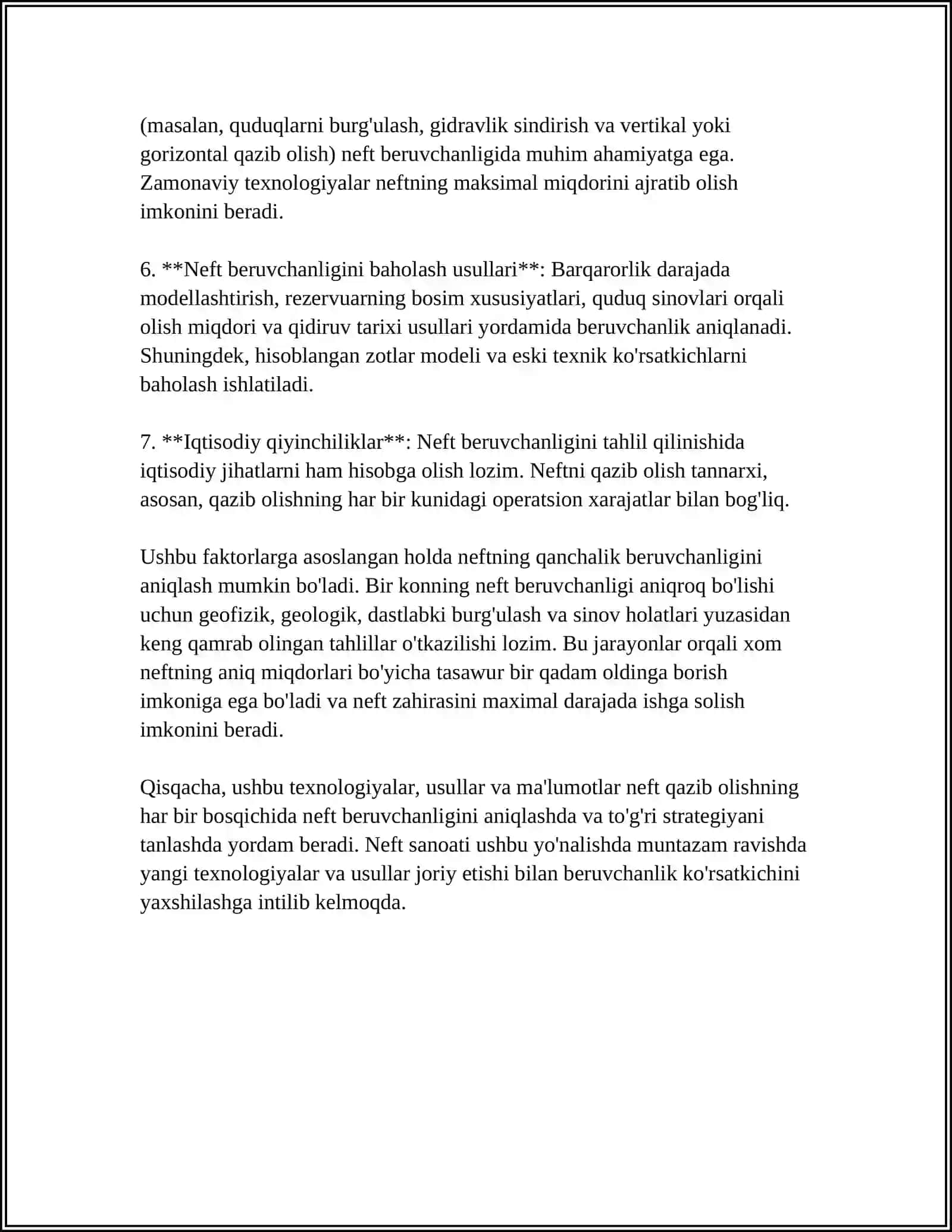 NEFT, GAZ VA KONDENSAT BERUVCHANLIK KOEFFITSENTINI GEOLOGIK ASOSLASH 4