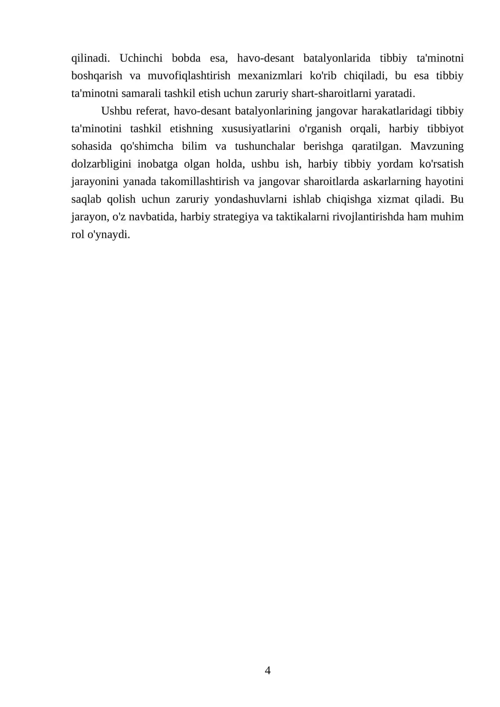 Havo-desant batalyonlari jangovar harakatlarining tibbiy ta'minotini tashkillashtirish xususiyatlari 4
