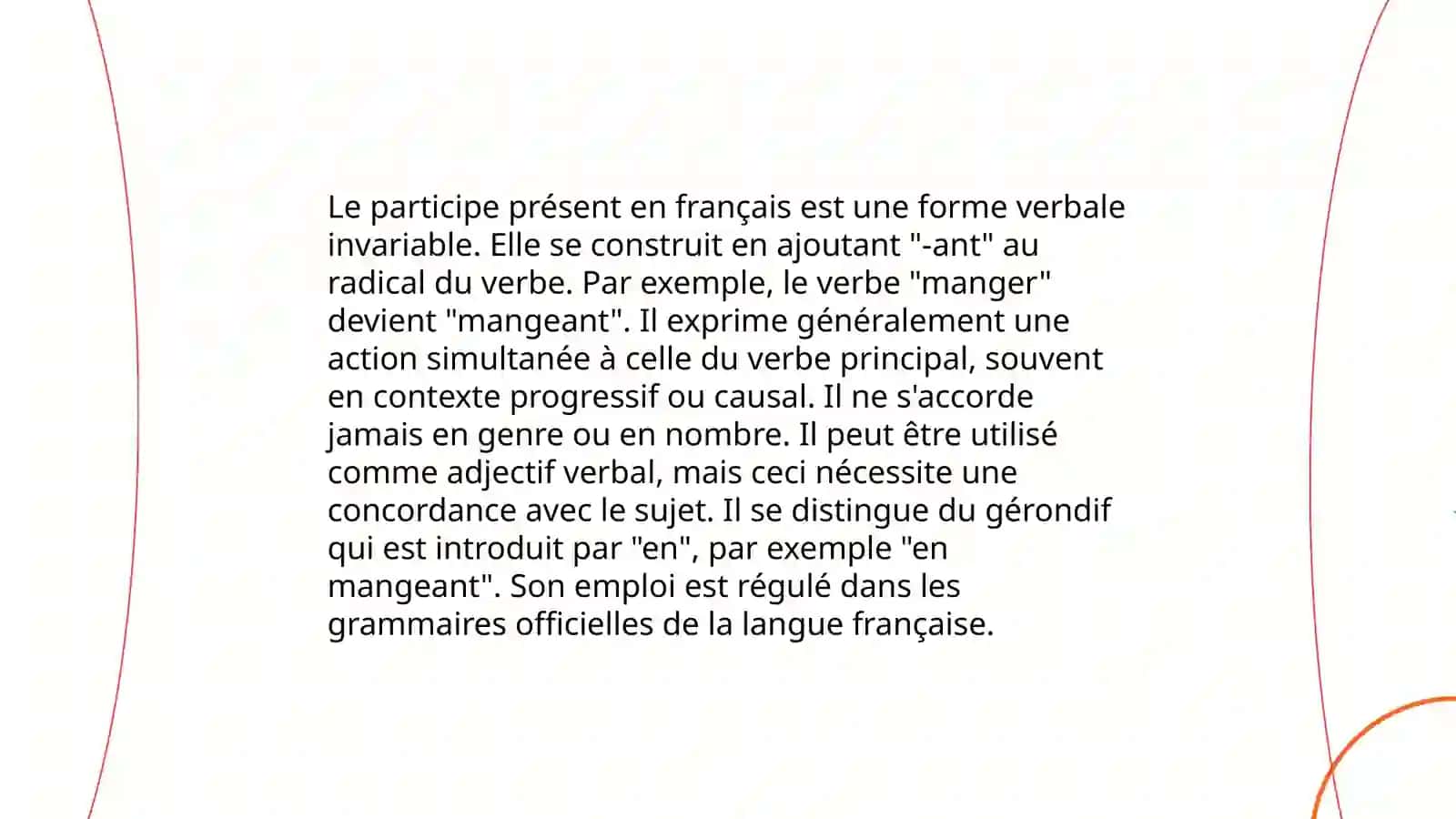 Formes non personnels des verbes en français 4