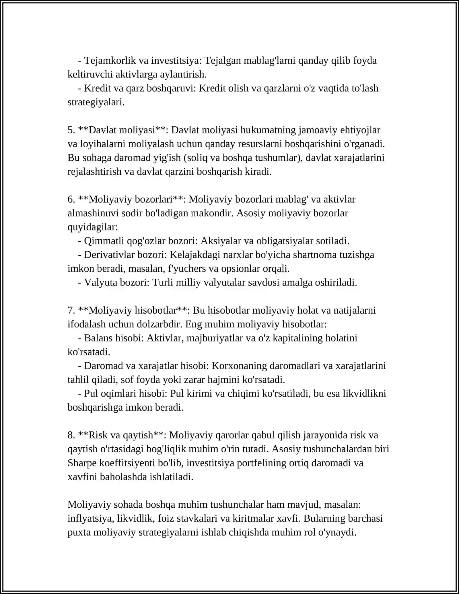 MOLIYA, BANK VA KREDIT 4