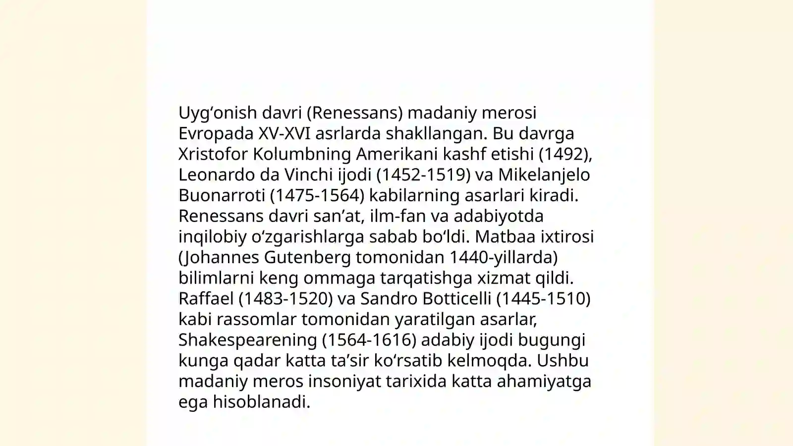 Uygʻonish davri va uning sabablari 4