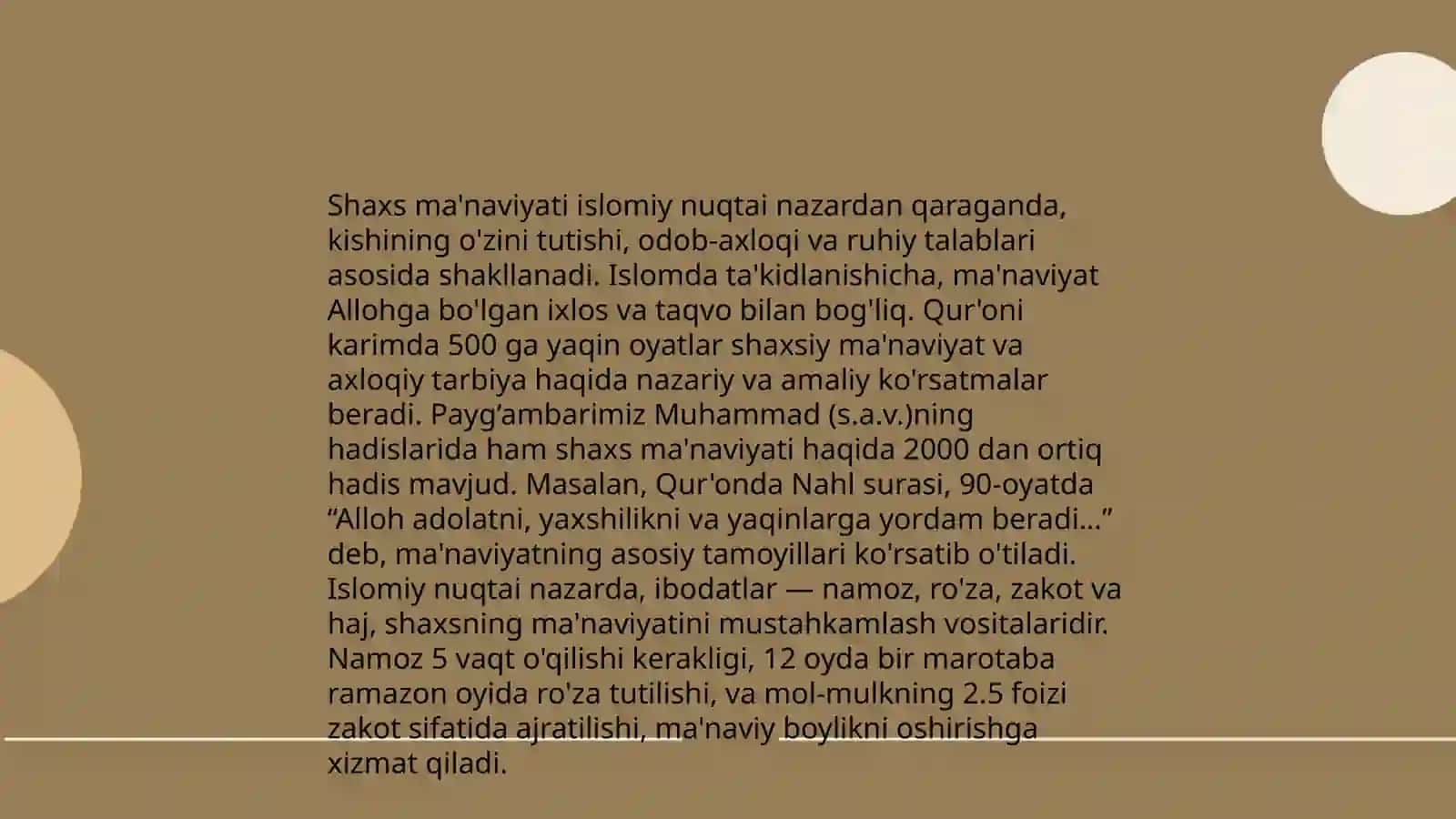 Islom dunyosida ma'naviyat va shaxs ma'naviy qiyosining talqini 4