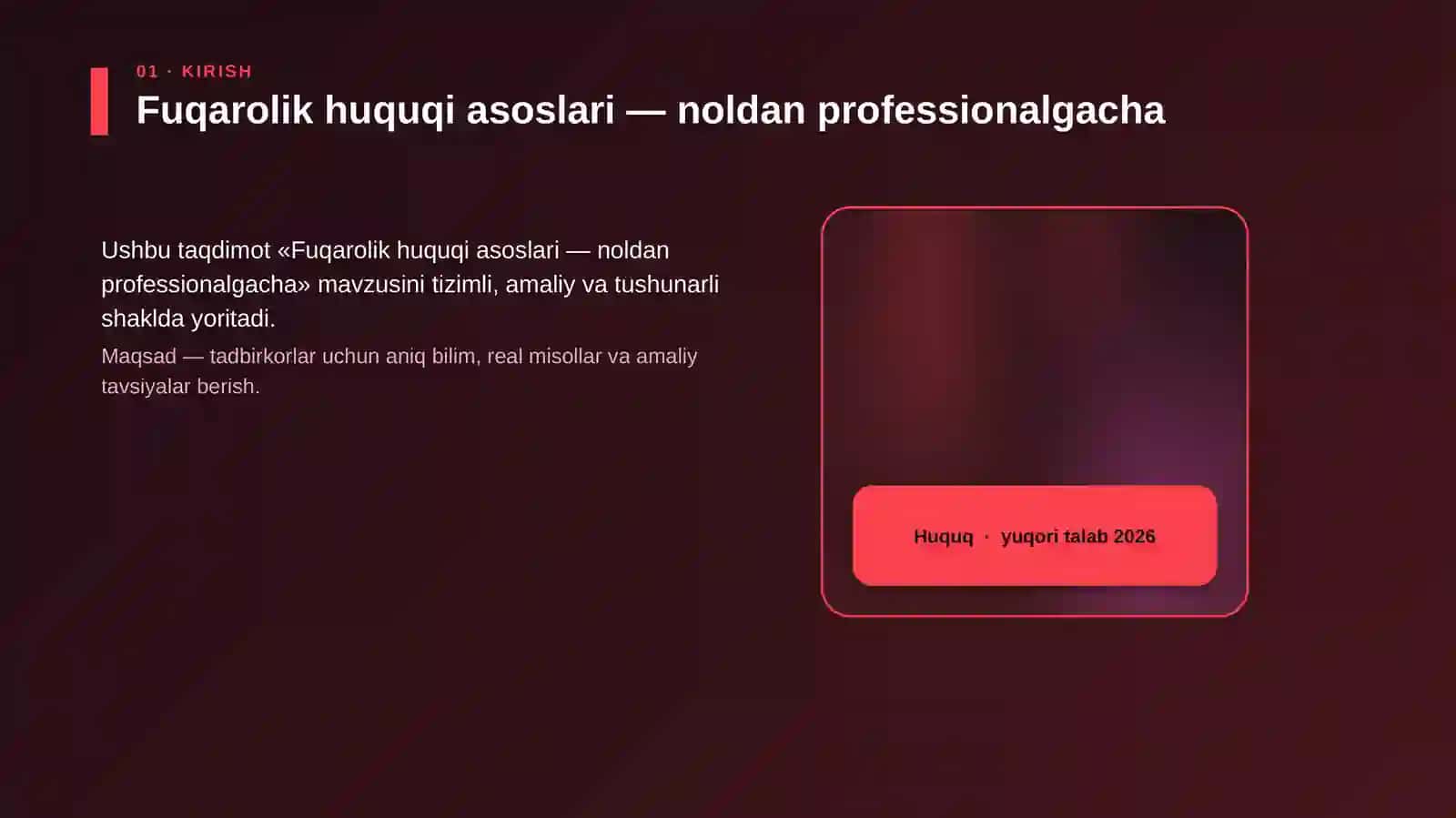 Fuqarolik huquqi asoslari — noldan professionalgacha 4