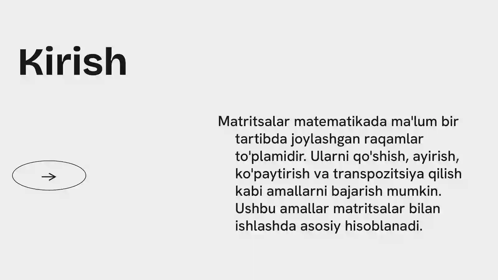 Matritsalar bilan amallar 4
