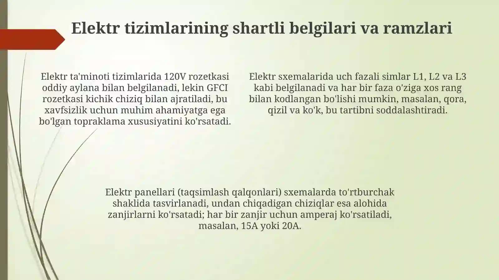 Elektr va sanitariya-texnik tizimlarning shartli tasvirlari 4