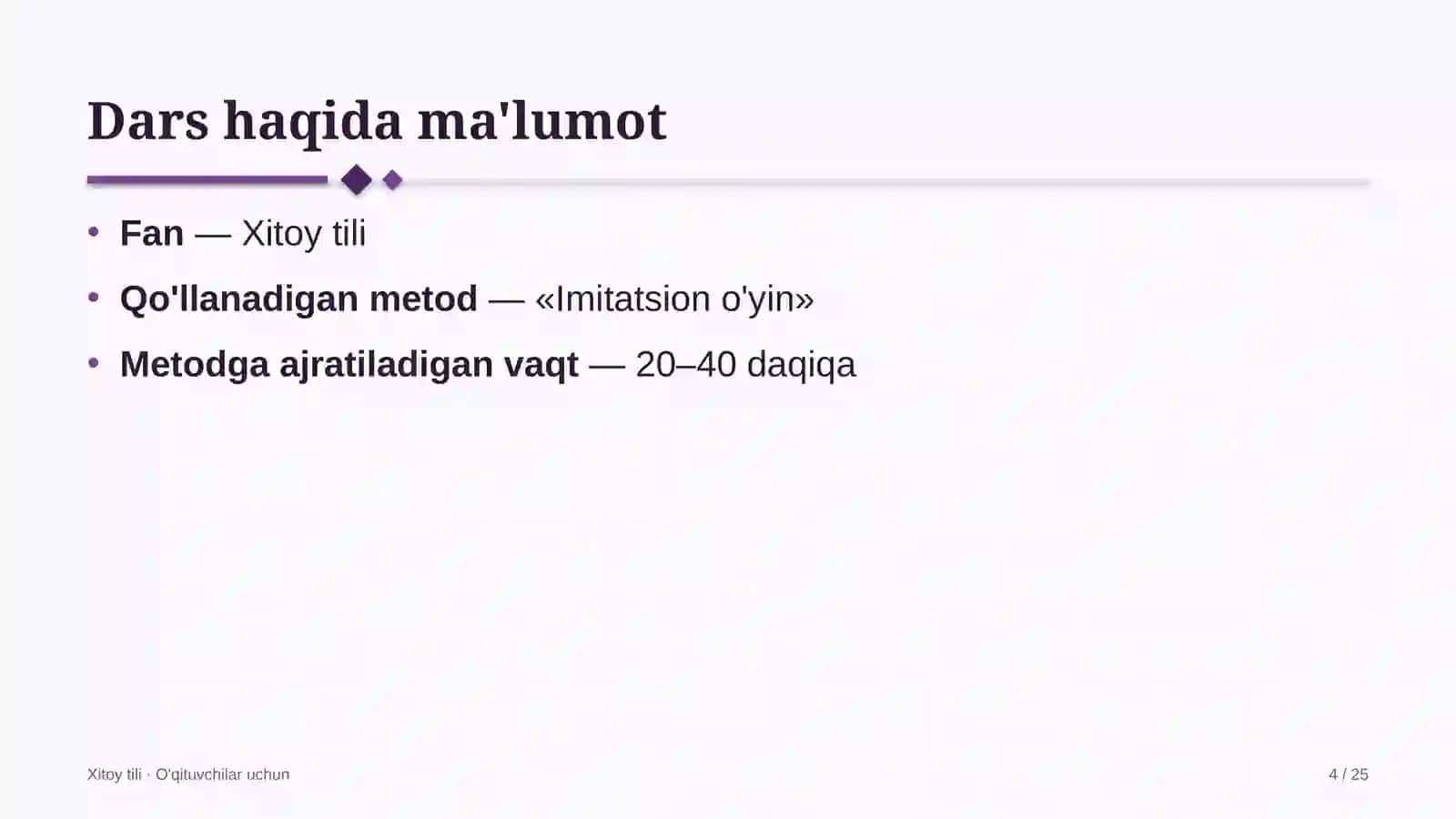 xitoy tili darslarida imitatsion o'yin metodidan foydalanish 2766 4