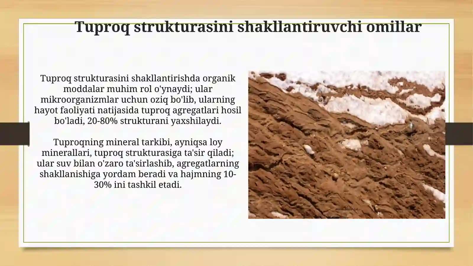 Tuproq strukturasi va uni tiklanish yoʻllari 4
