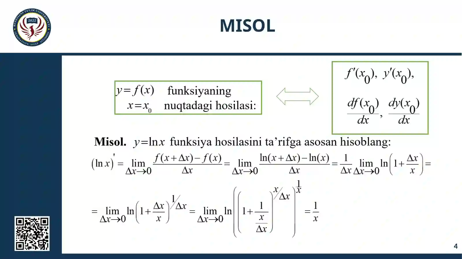 HISOB(CALCULUS) 4
