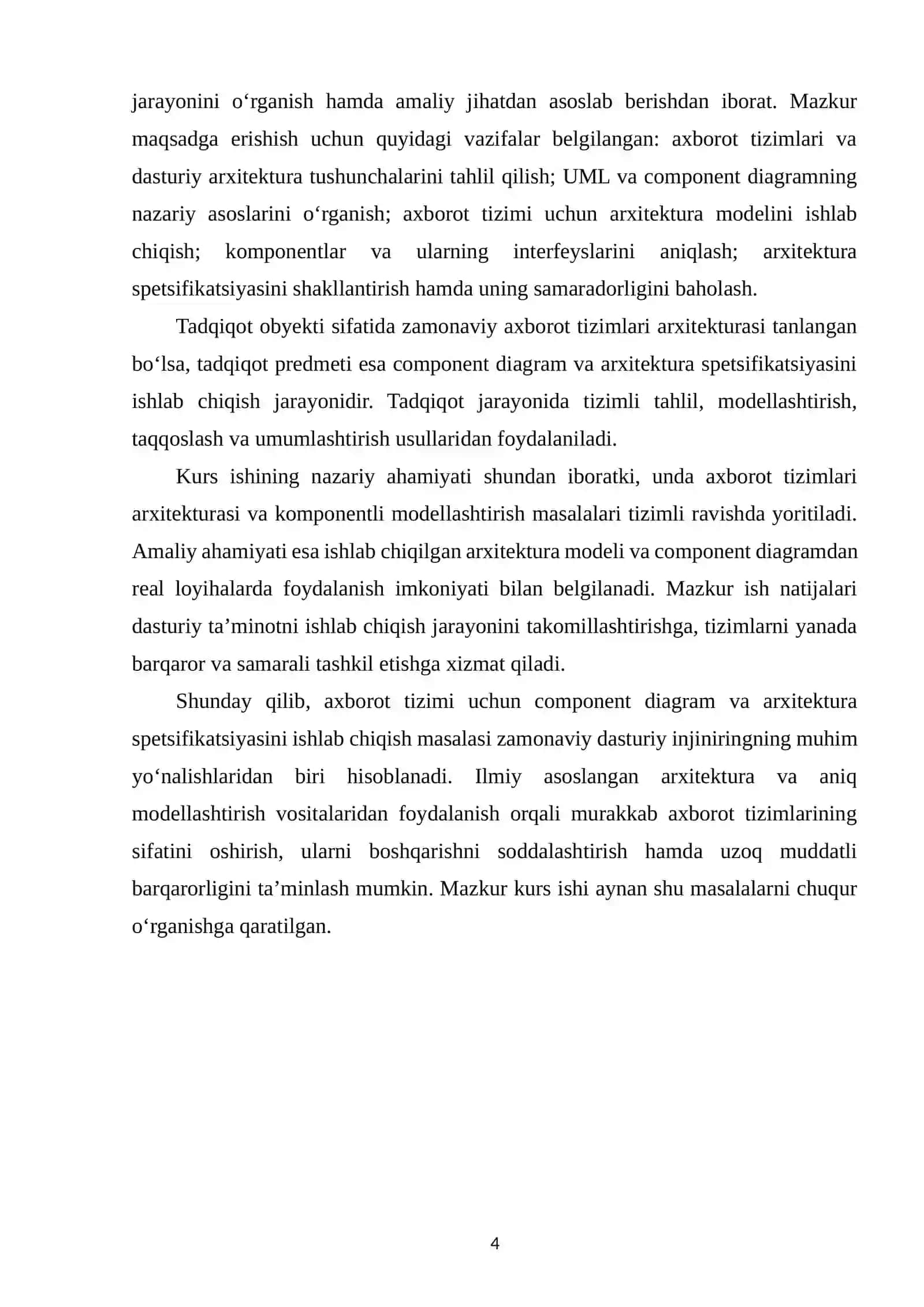 AXBOROT TIZIMI ARXITEKTURASI 4